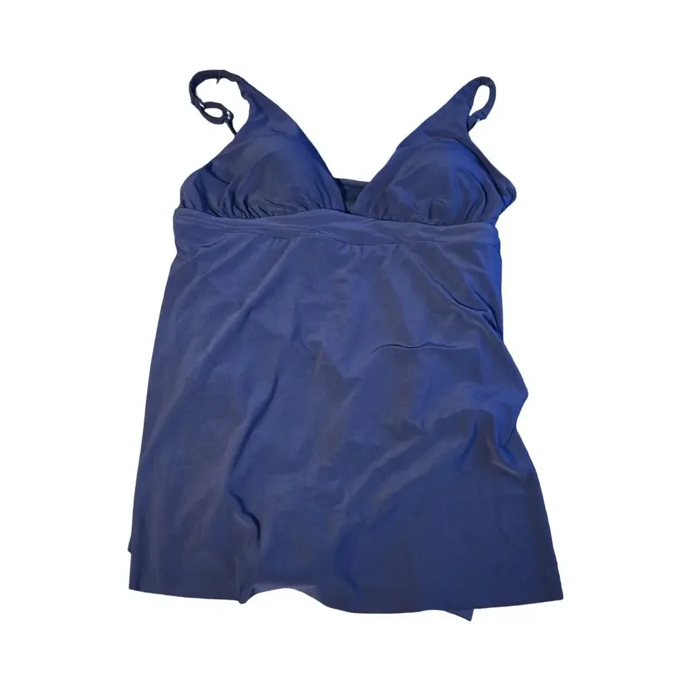 Aqua Green Swim Navy Blue Swimsuit Dress‎ Size: XL
